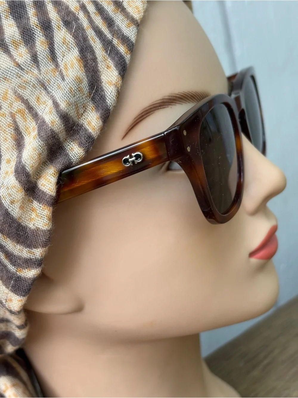 Salvatore Ferragamo Tortoiseshell Sunglasses with Brown Lenses